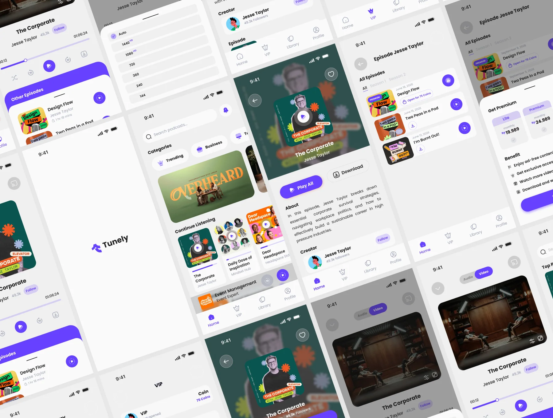 Tunely - Podcast Player Mobile App 3