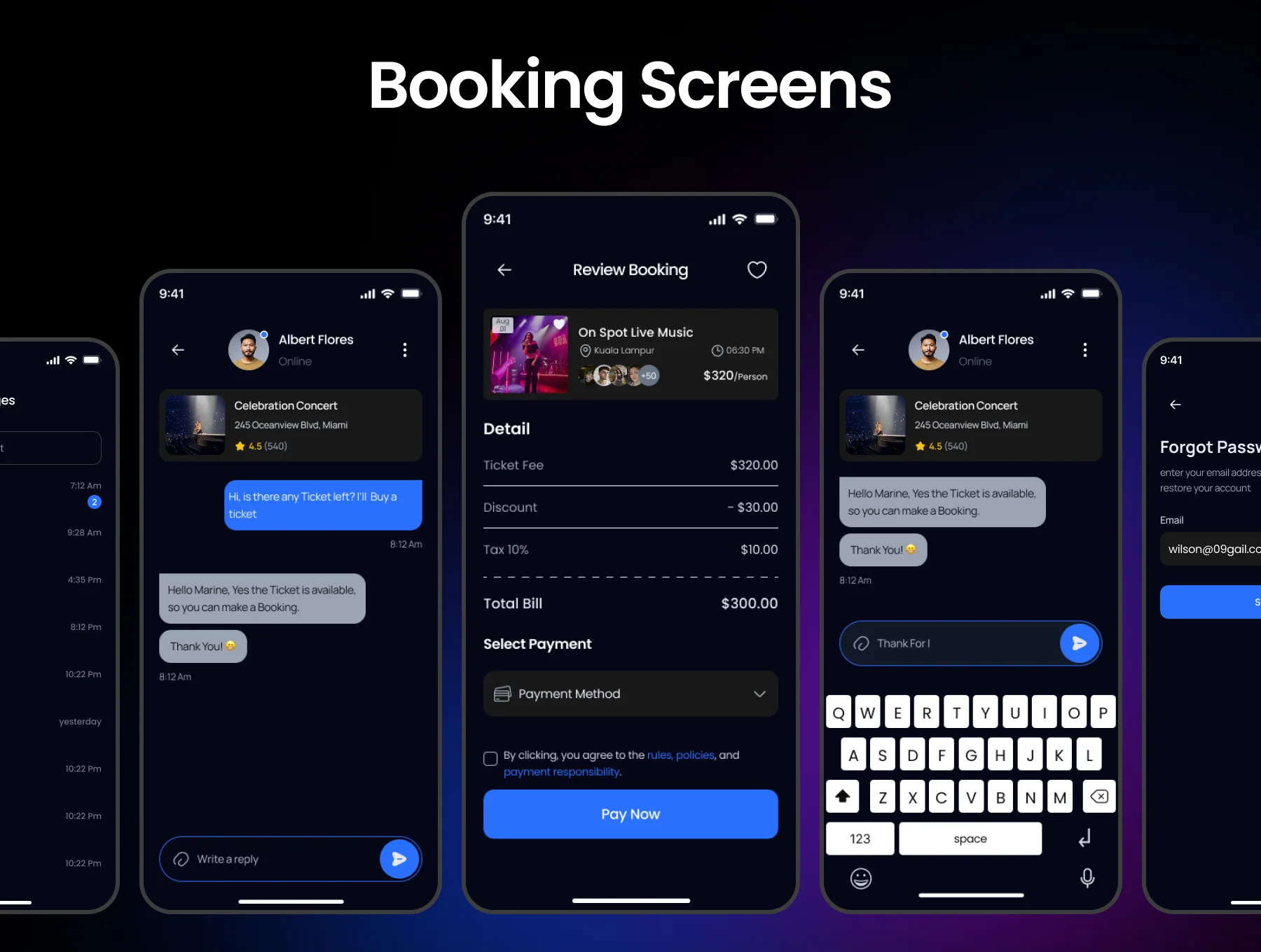 Tuneup AI Assistant Event Booking Mobile App UI Kit 7