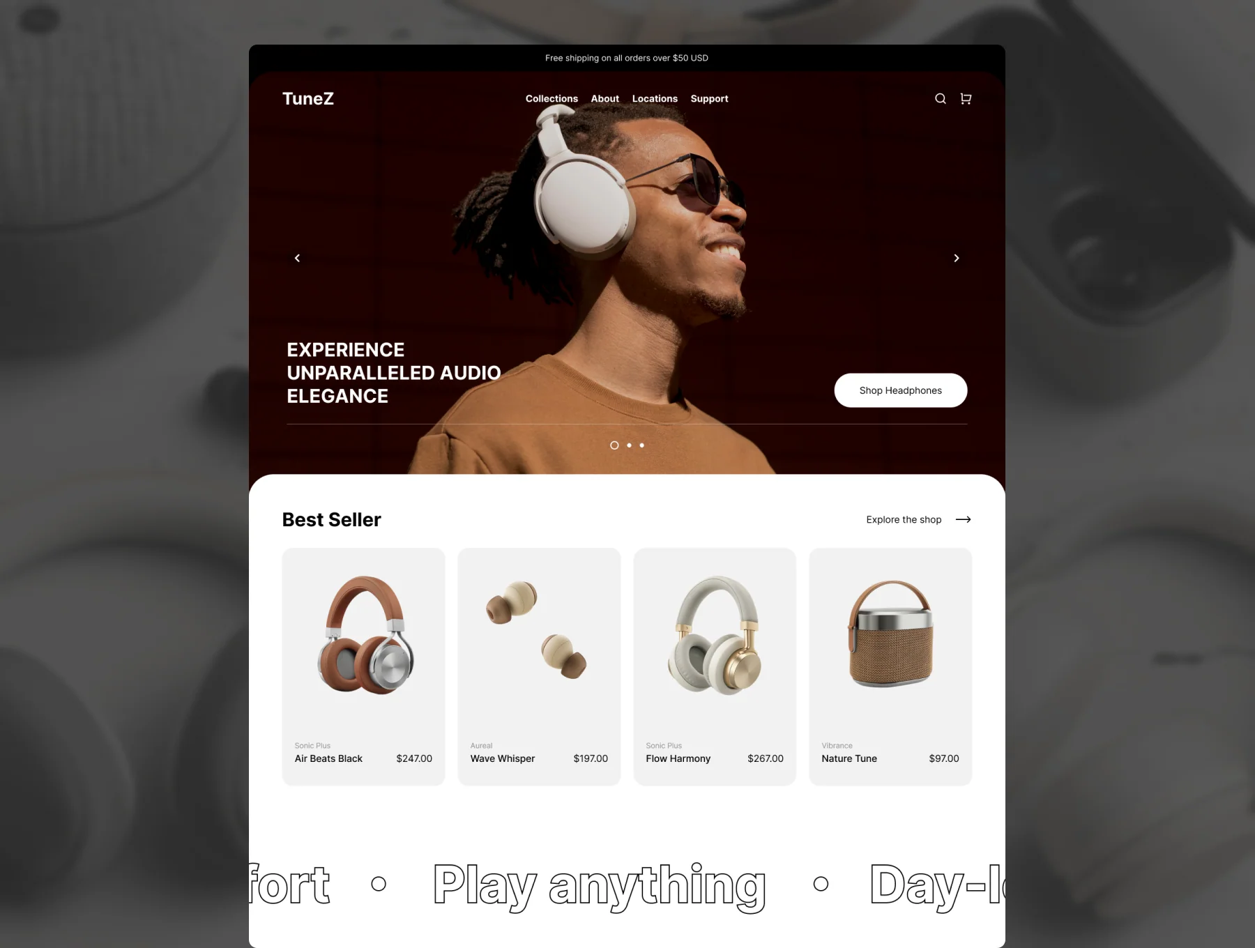 Tunez - Ecommerce Framer Template