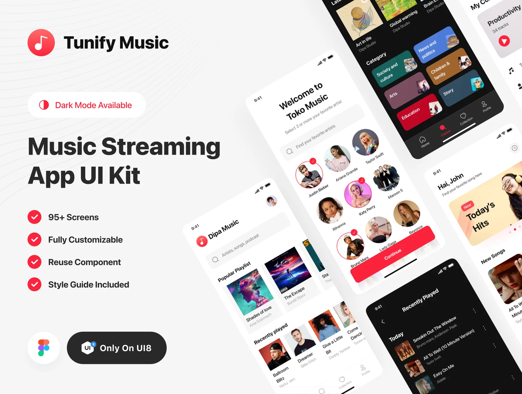 Tunify - Music Streaming App UI Kit