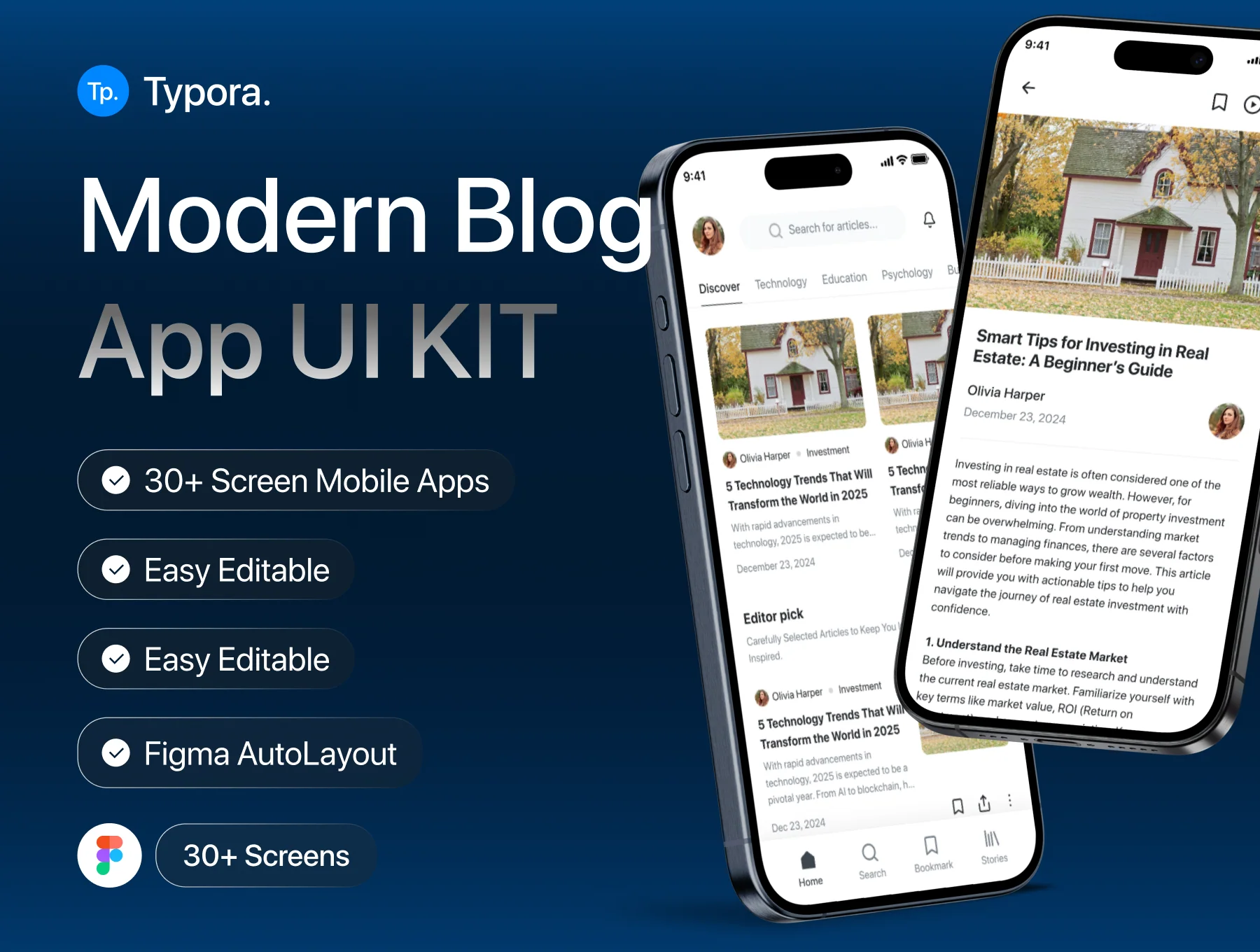 Typora - Modern Blog App UI KIT