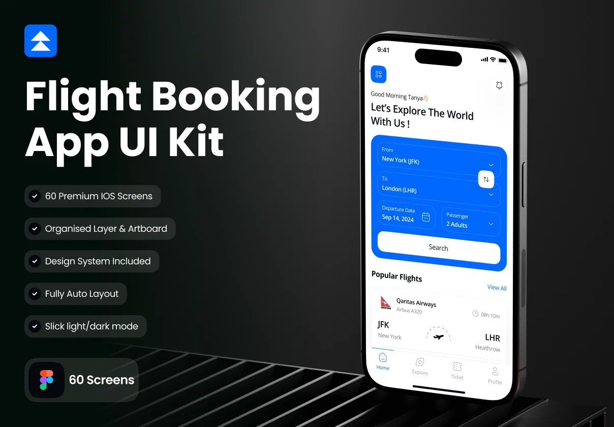 Udaan - Flight Booking App UI Kit