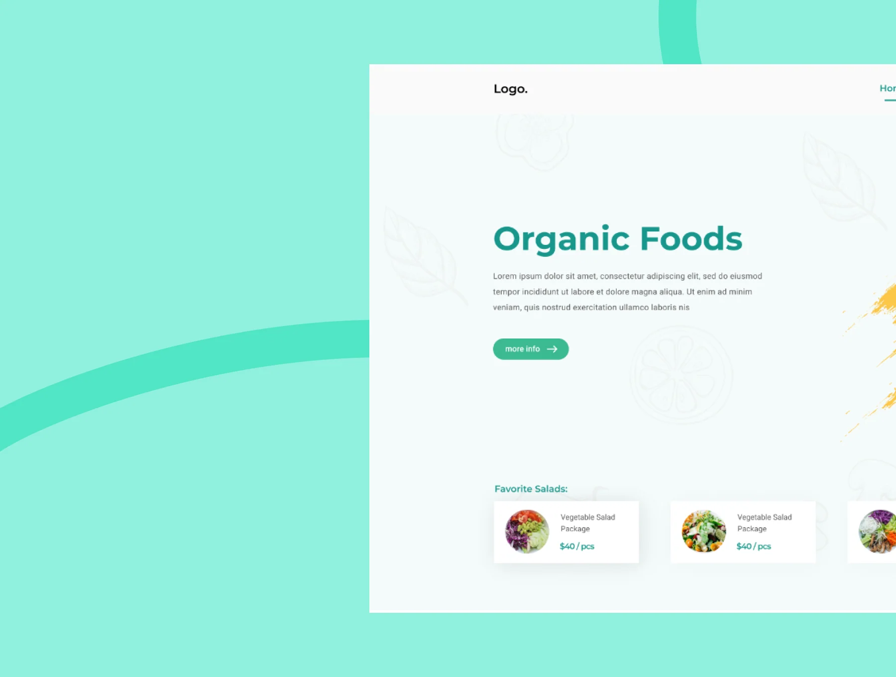 UI Design Organic Food