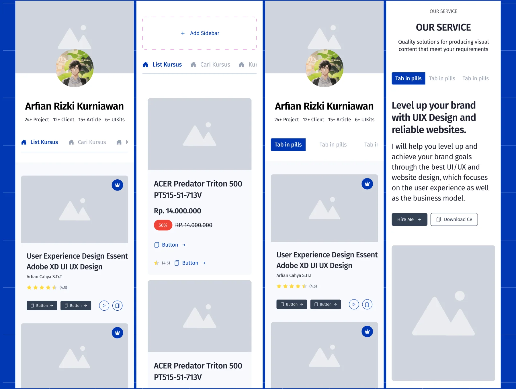 UI Tabs Design System Kit 2