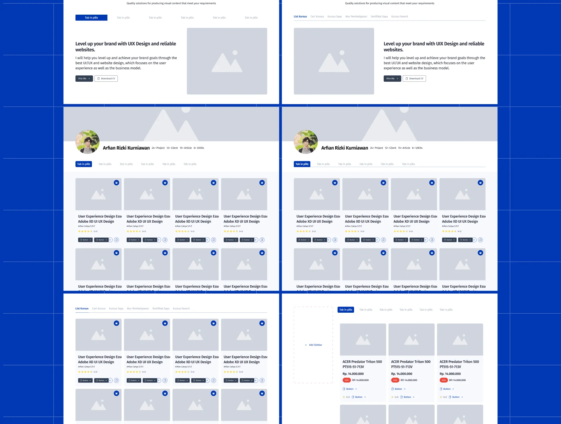 UI Tabs Design System Kit 3