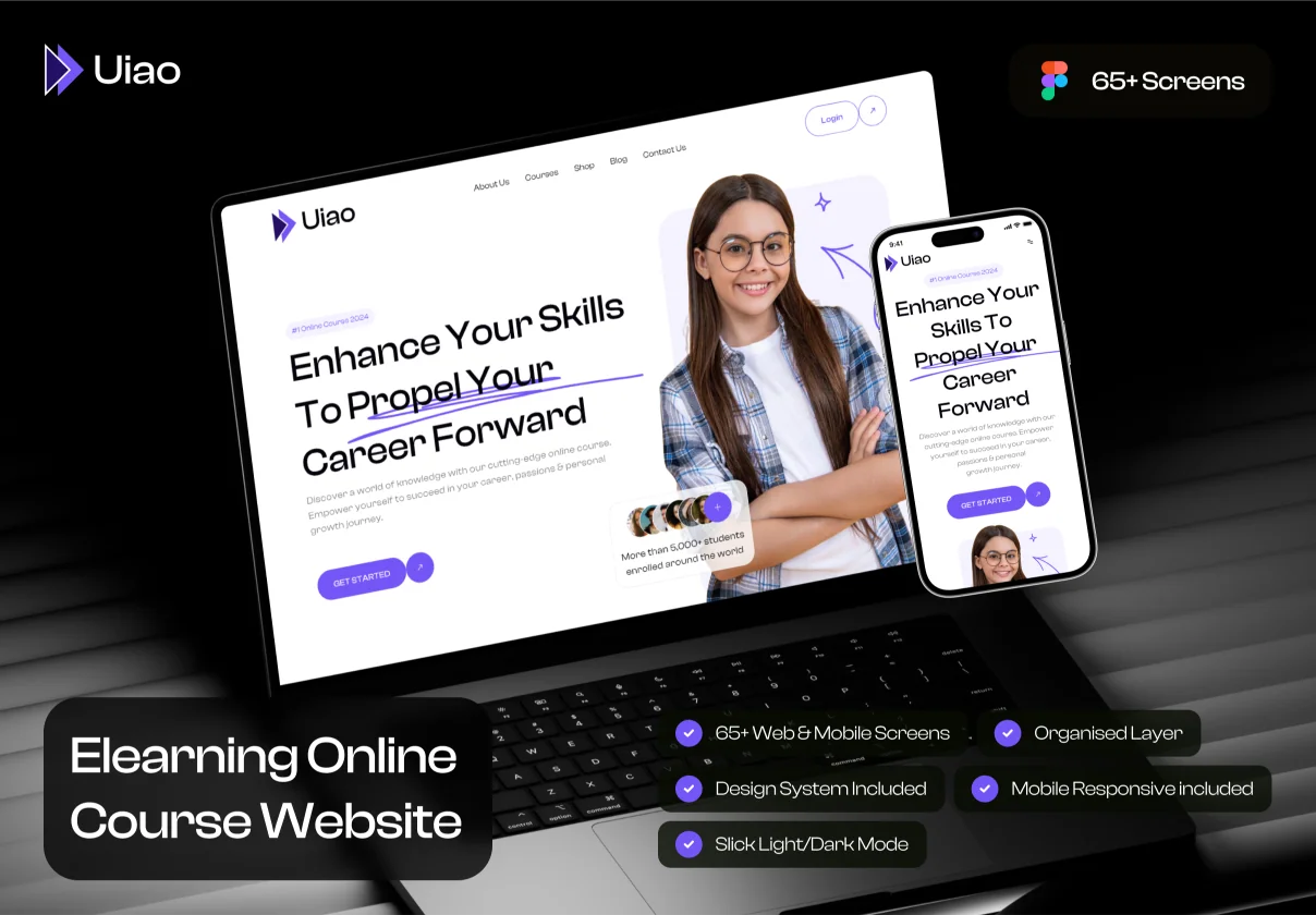 Uiao - Elearning Online Course Website UI Kit