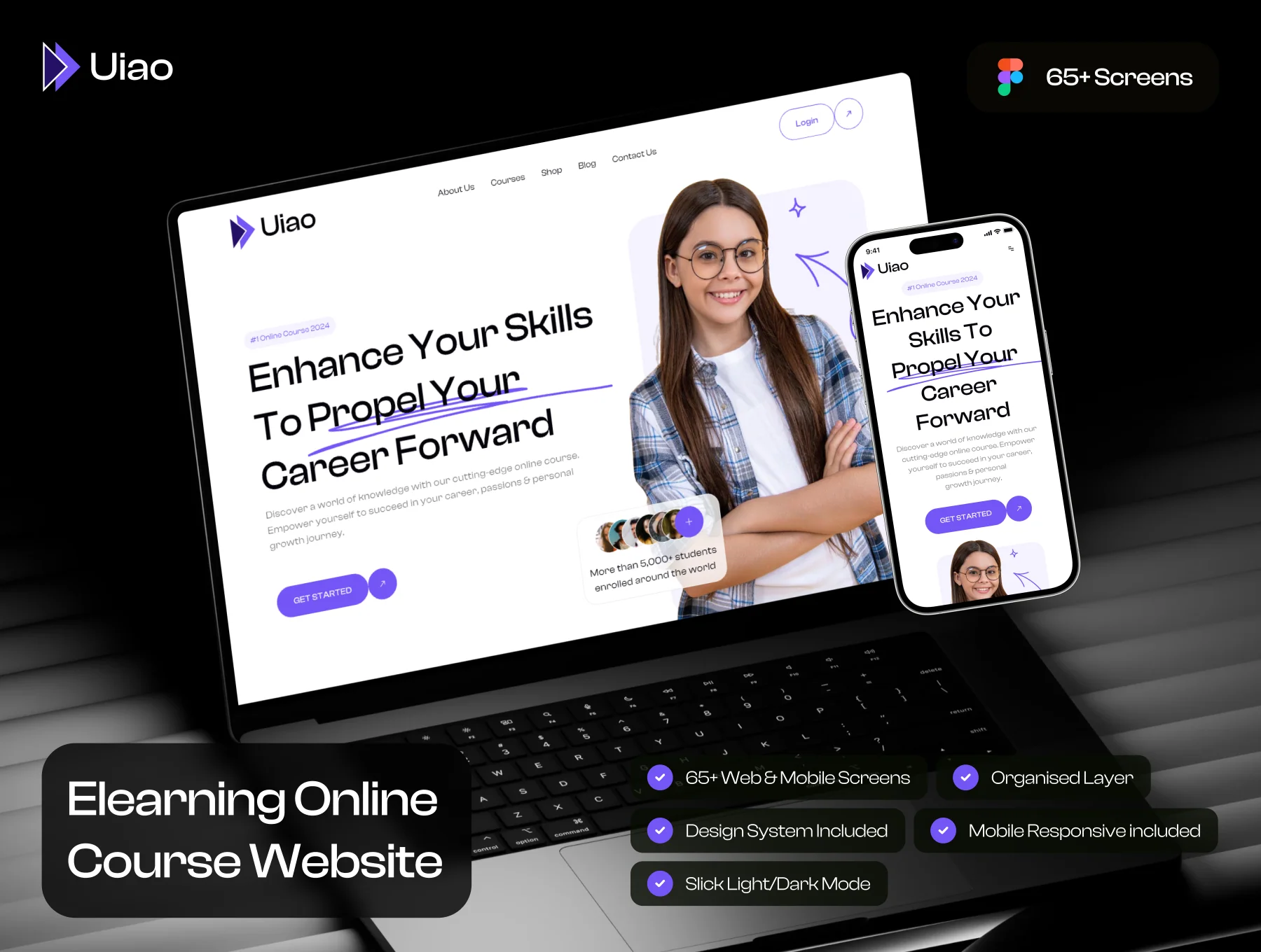 Uiao - Elearning Online Course Website UI Kit