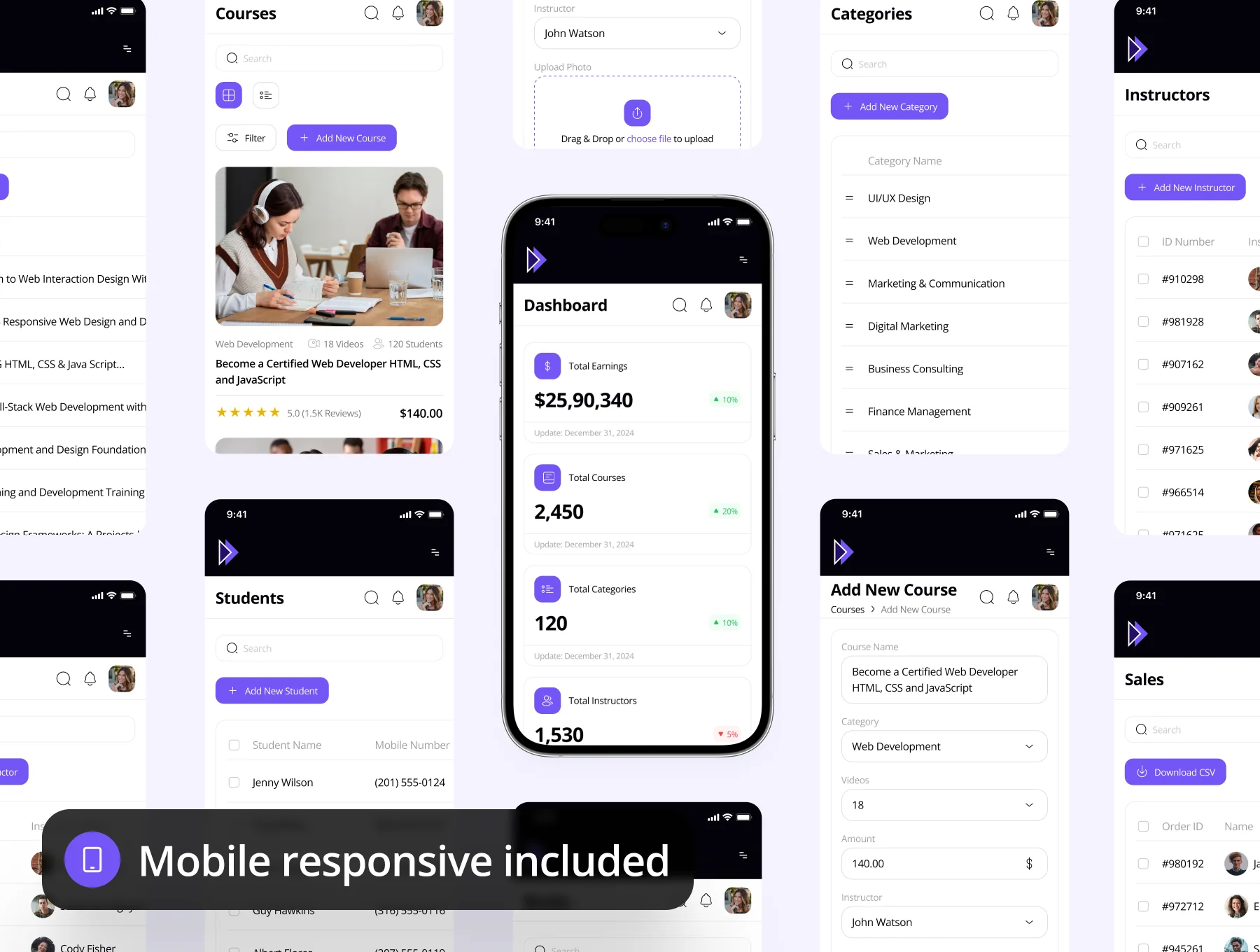Uiao - Online Course Dashboard Admin UI Kit 7