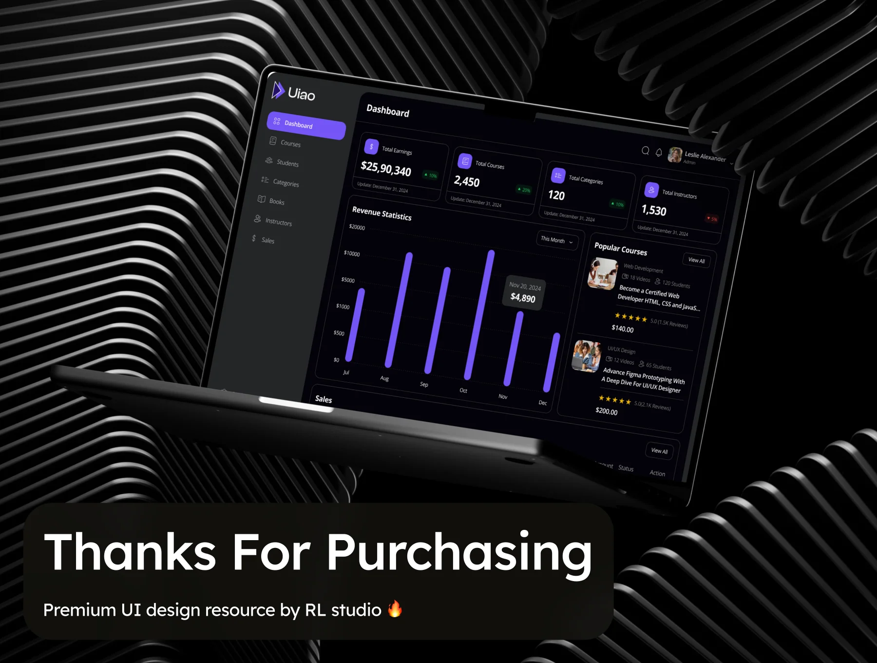 Uiao - Online Course Dashboard Admin UI Kit 8