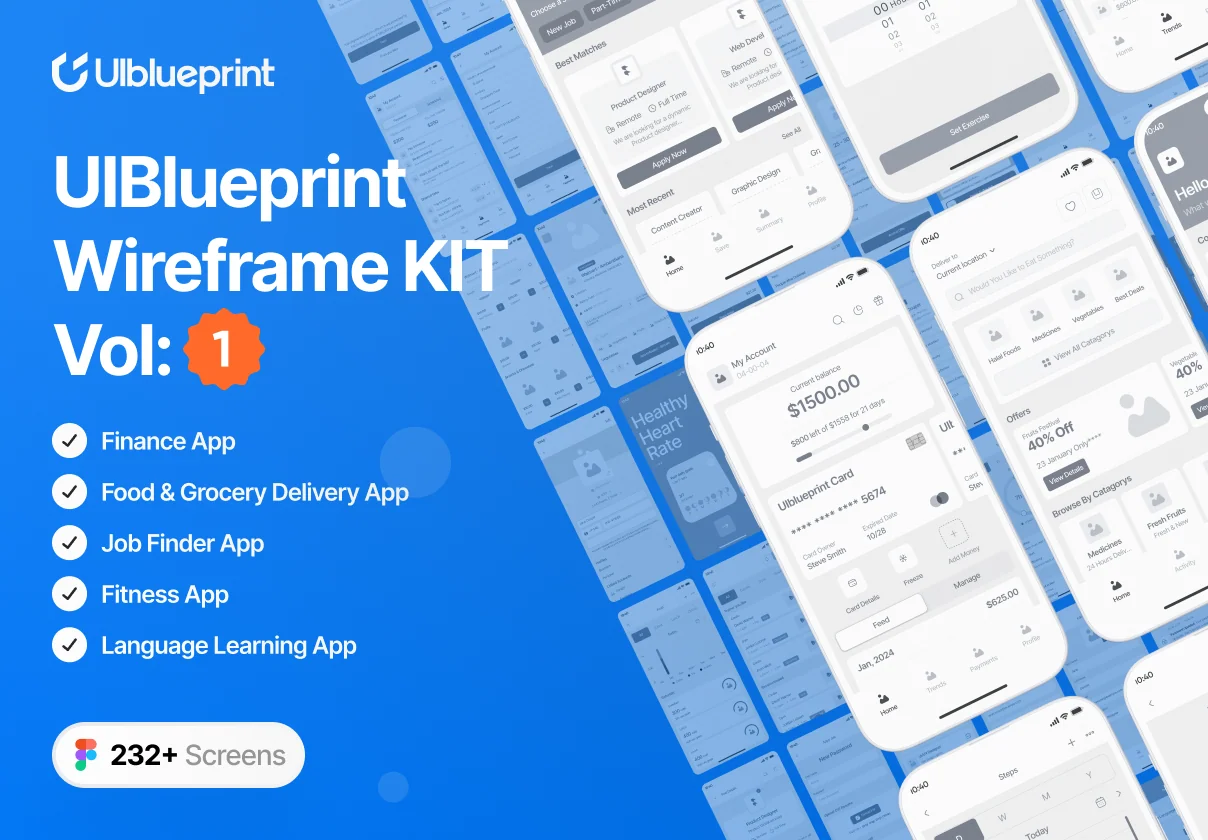 UIblueprint Wireframe Kit (Volume - 1)