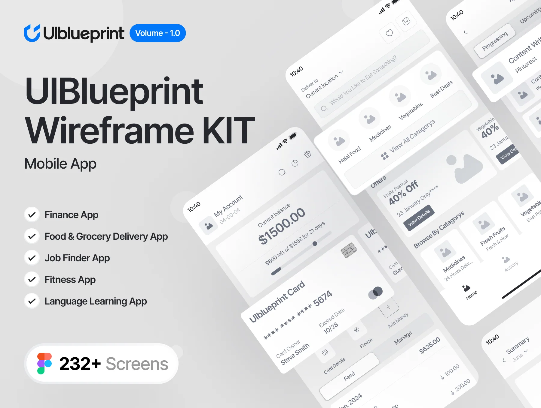 UIblueprint Wireframe Kit (Volume - 1)