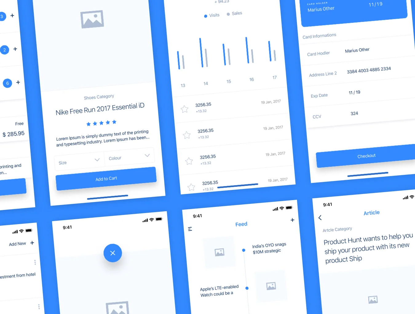 UIXO iOS 11 Wireframe Kit 4