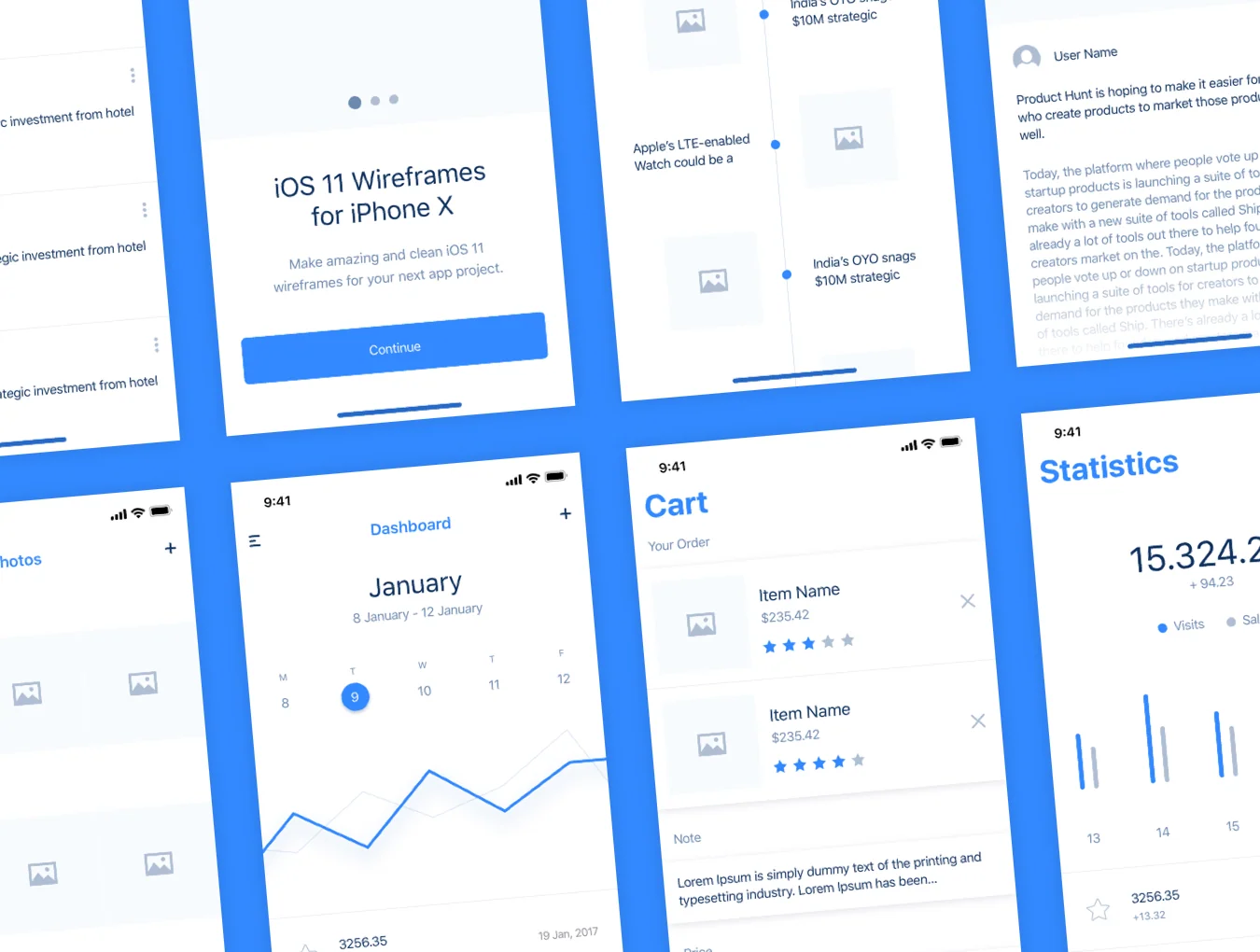 UIXO iOS 11 Wireframe Kit 6