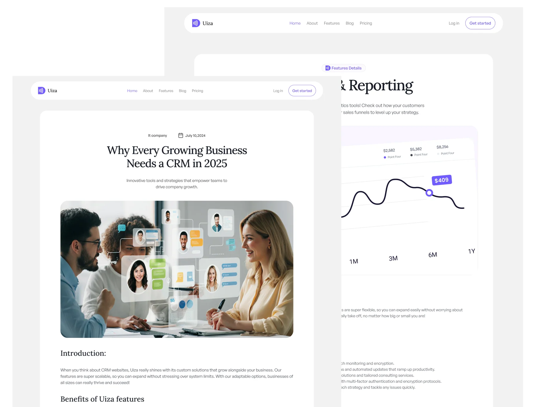 Uiza - CRM  SaaS Website  figma templets for start-ups 6