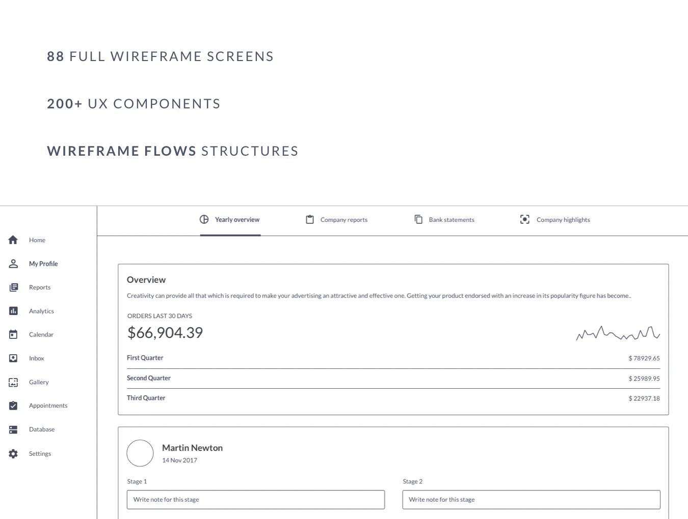 Ultimate Dashboard UX Wireframes 3