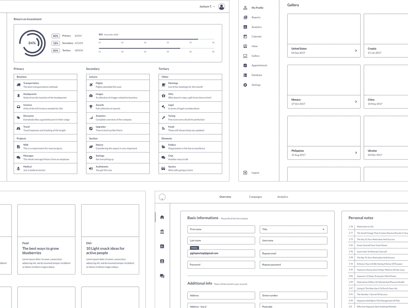 Ultimate Dashboard UX Wireframes 4