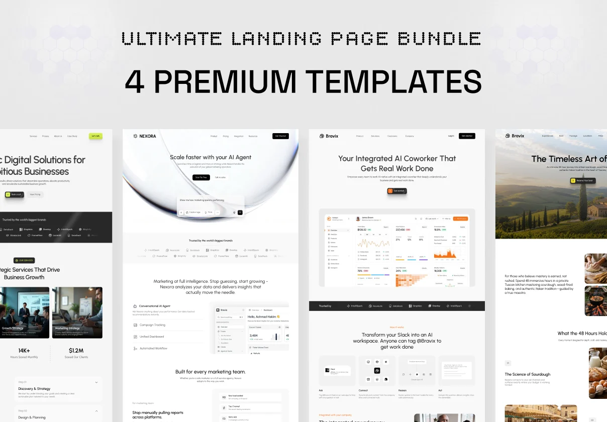 4 Premium Landing Page Bundle