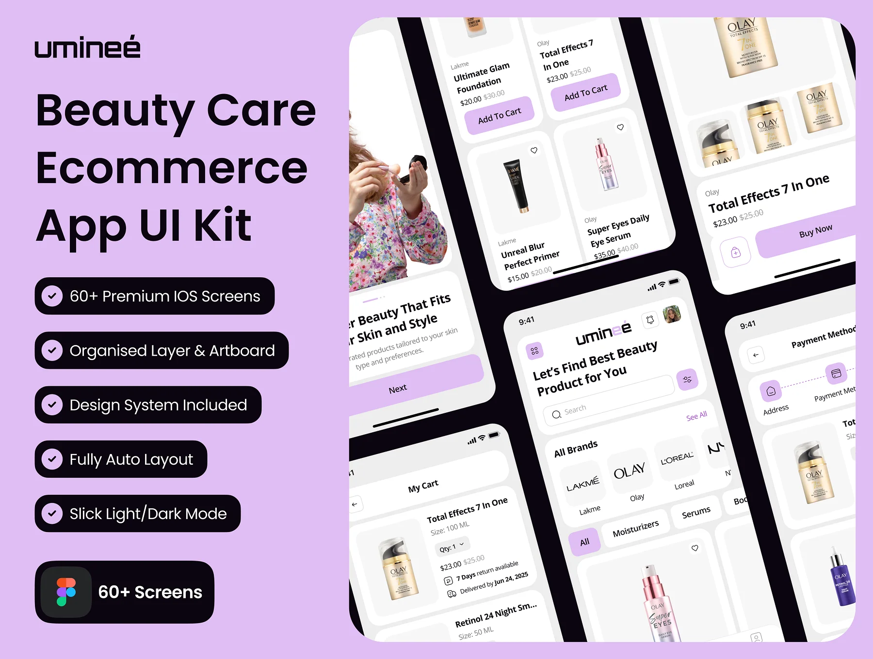 uminee - Beauty Care Ecommerce App UI Kit