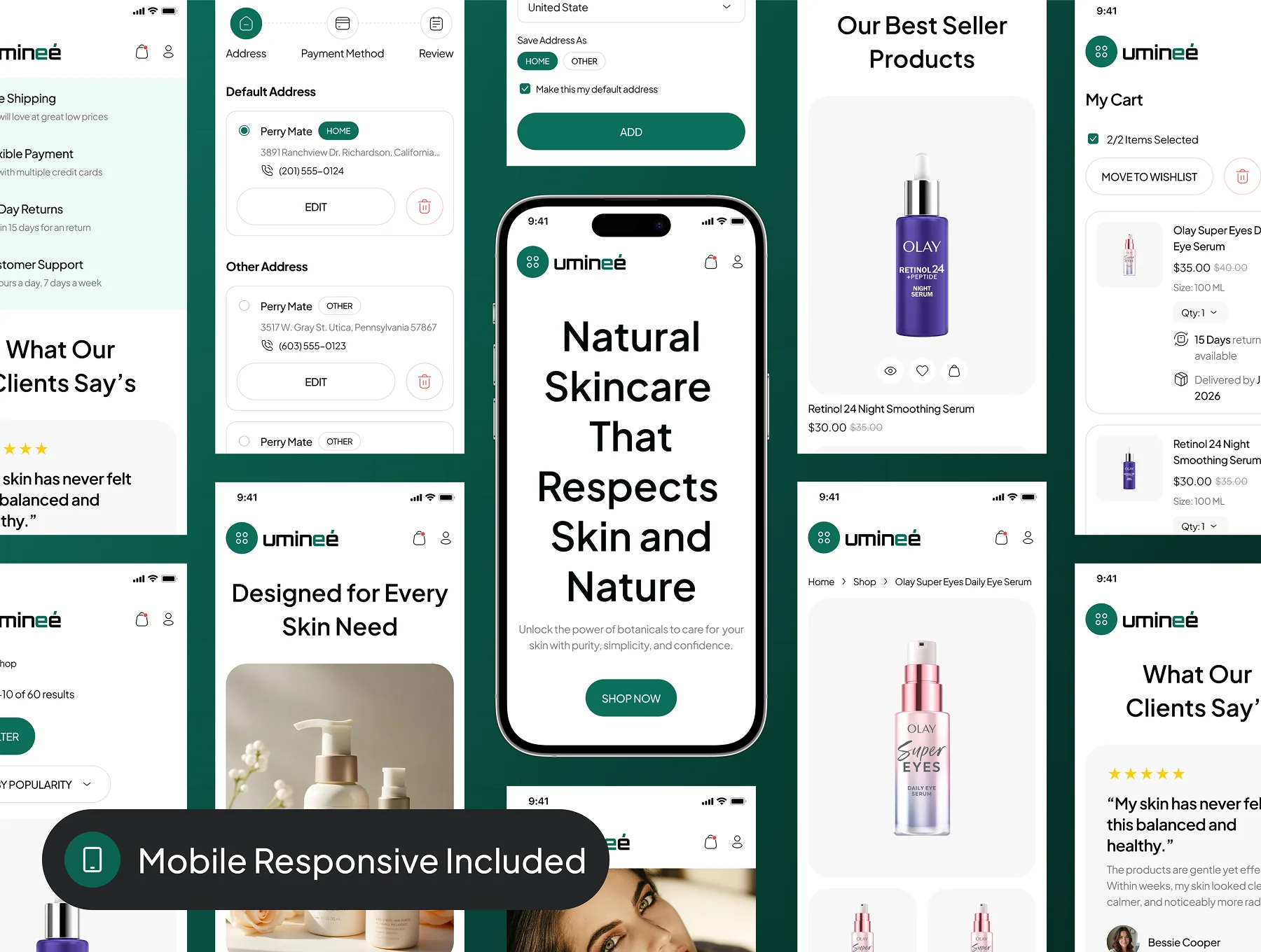 uminee - Beauty Care Ecommerce Website UI Kit 9