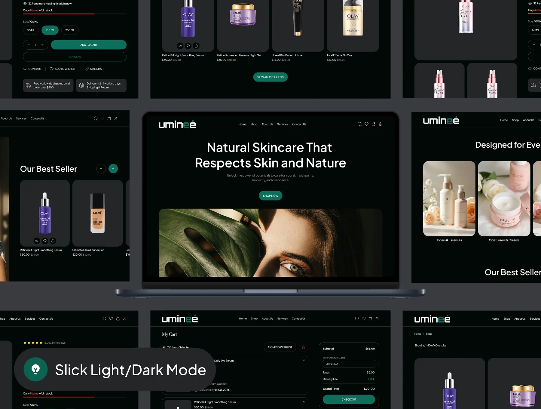 uminee - Beauty Care Ecommerce Website UI Kit 4