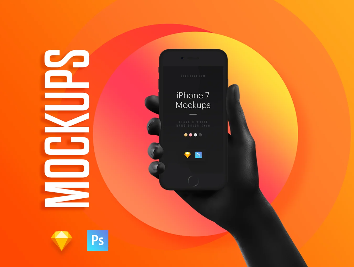 Unicolor & B/W Hands Mockups 3