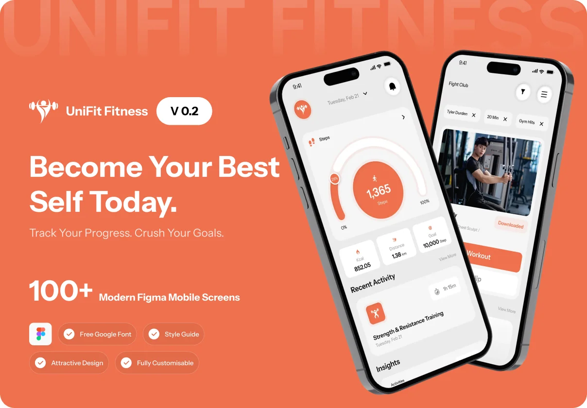 UniFit Fitness | Health & Workout Tracker UI Kit