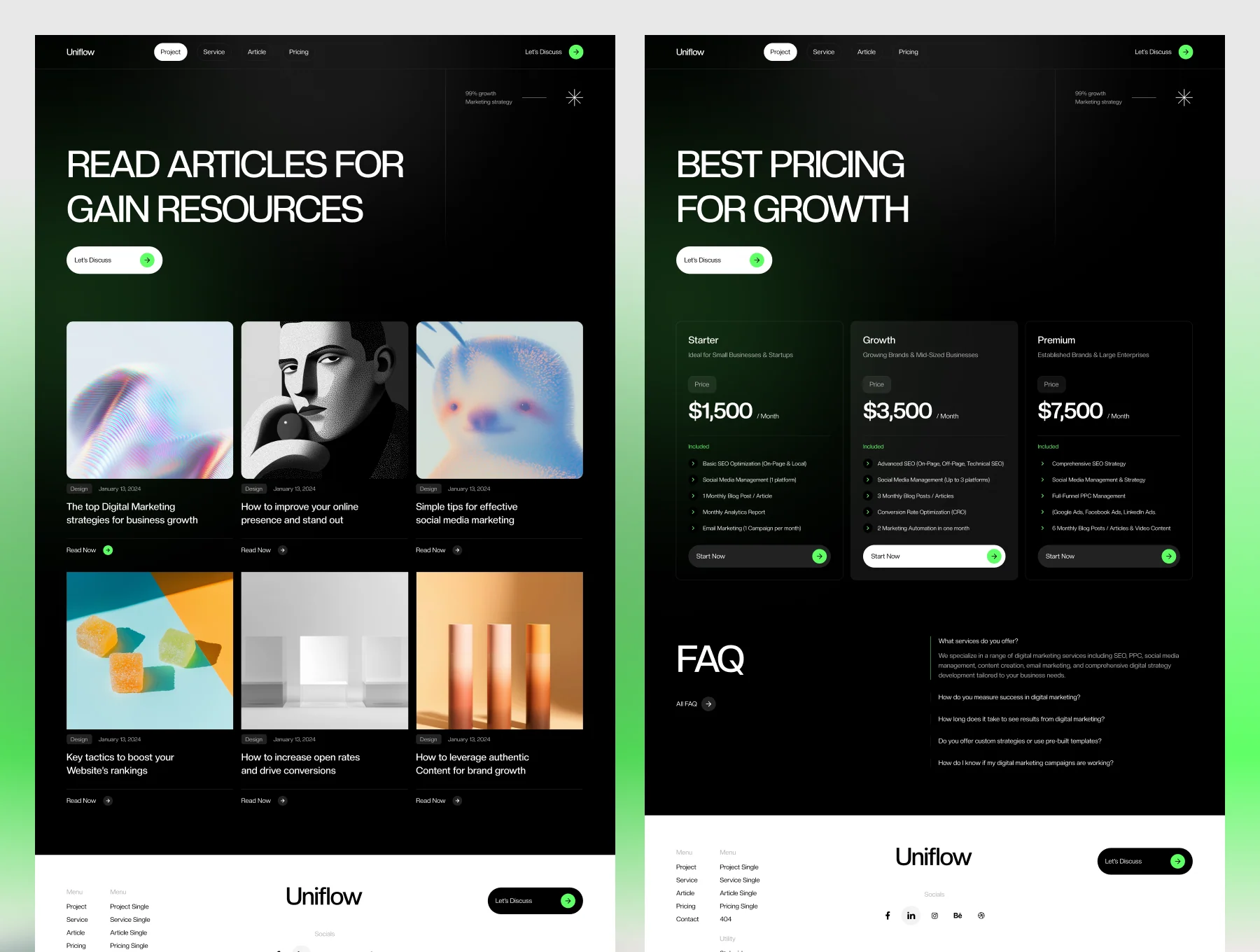 Uniflow - Digital marketing agency website 2