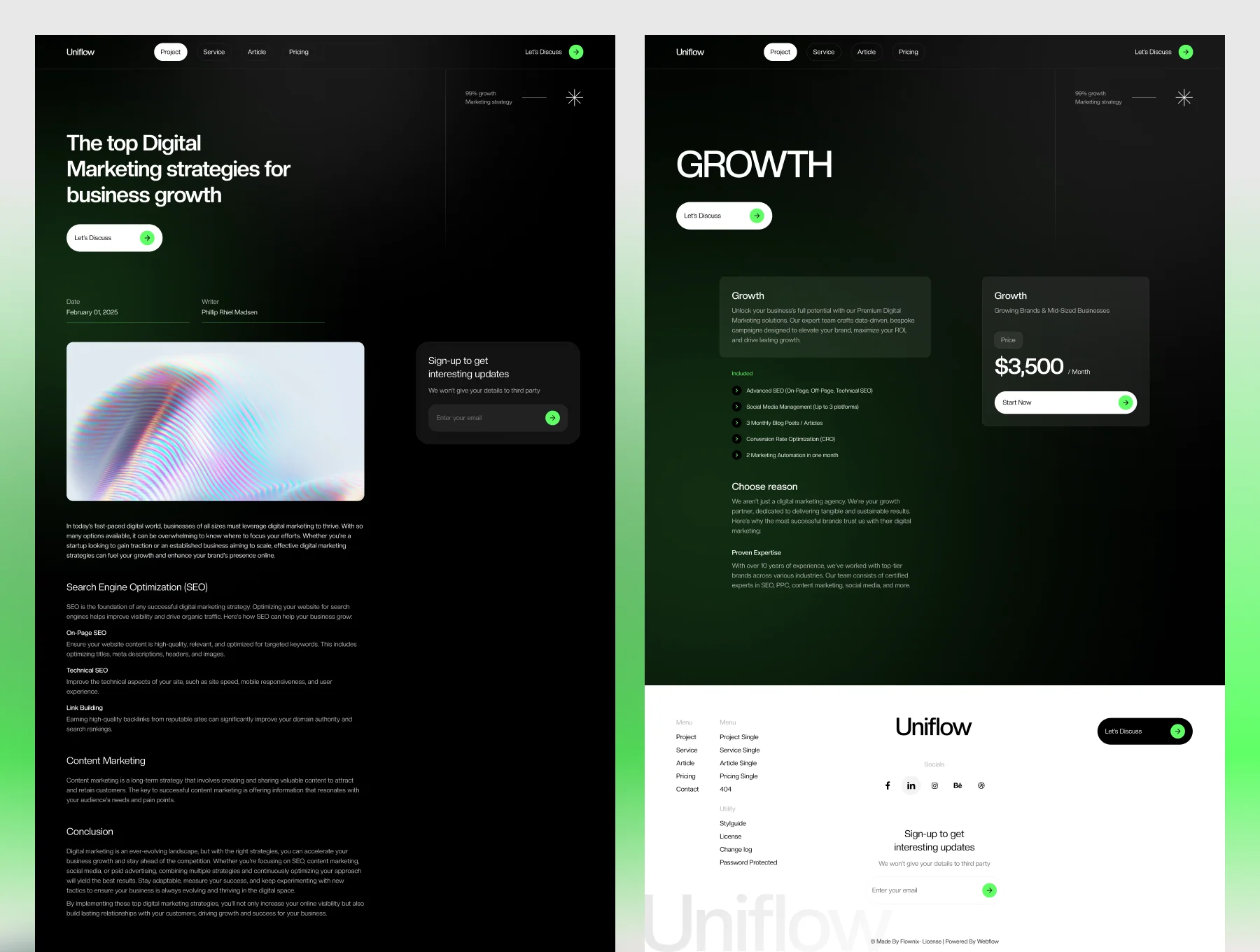 Uniflow - Digital marketing agency website 5