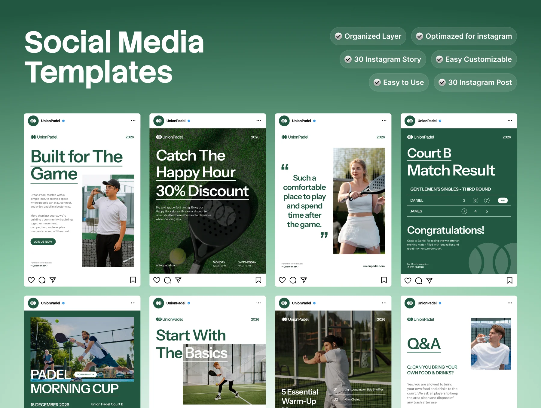 Union Padel - Social Media Kit 2
