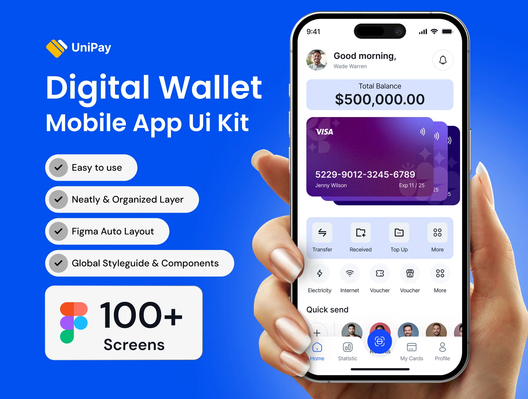 UniPay Digital Wallet Mobile App Ui kit