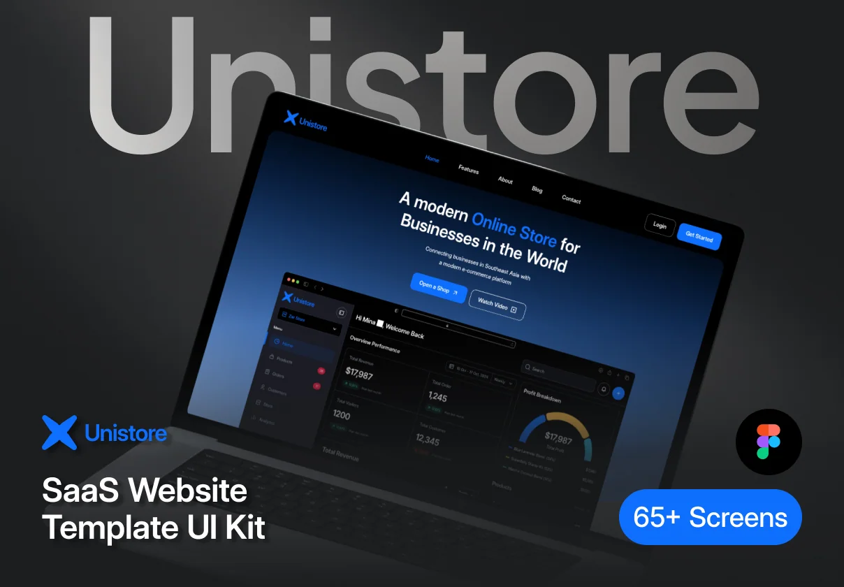 Unistore - SaaS Website Template UI Kit