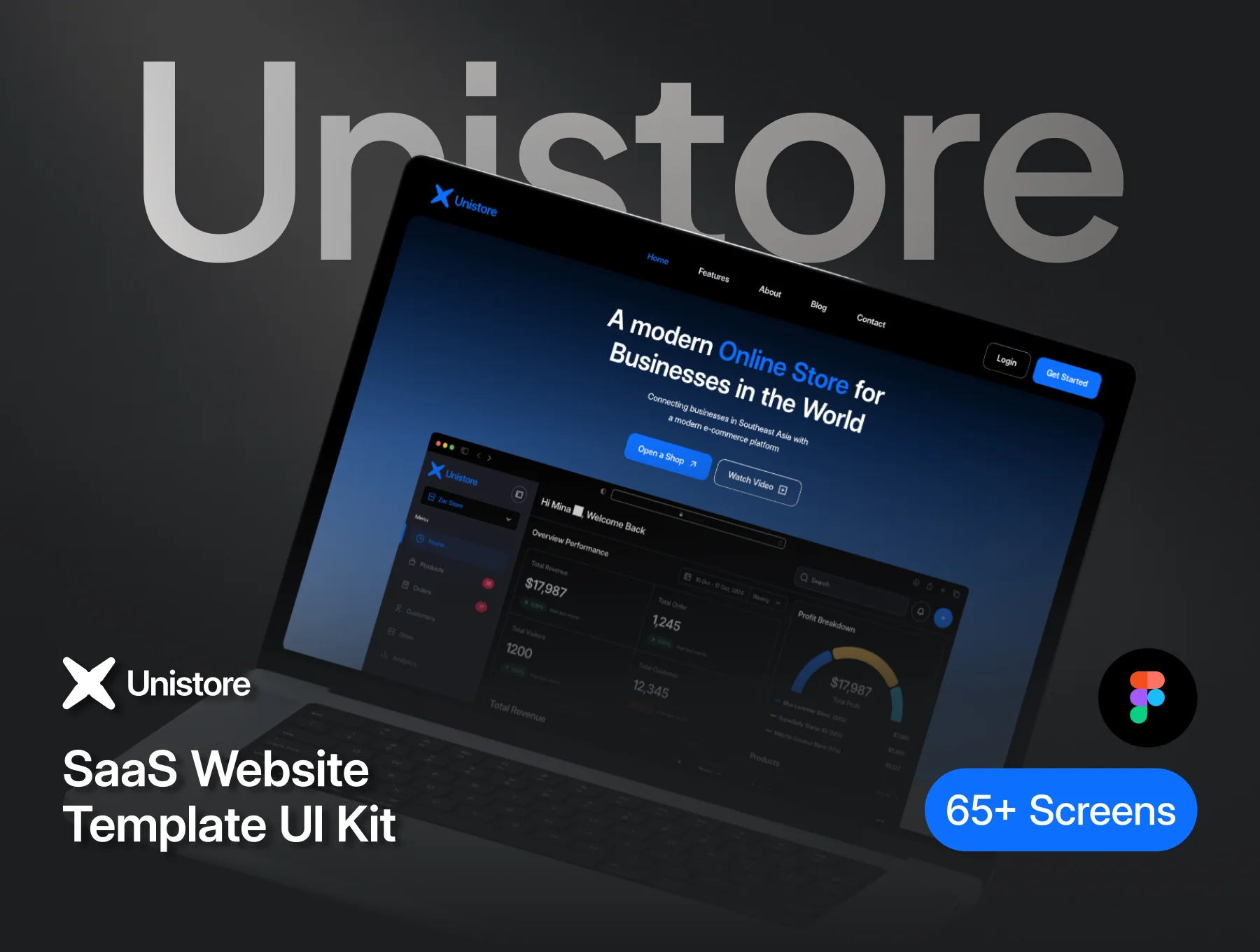 Unistore - SaaS Website Template UI Kit