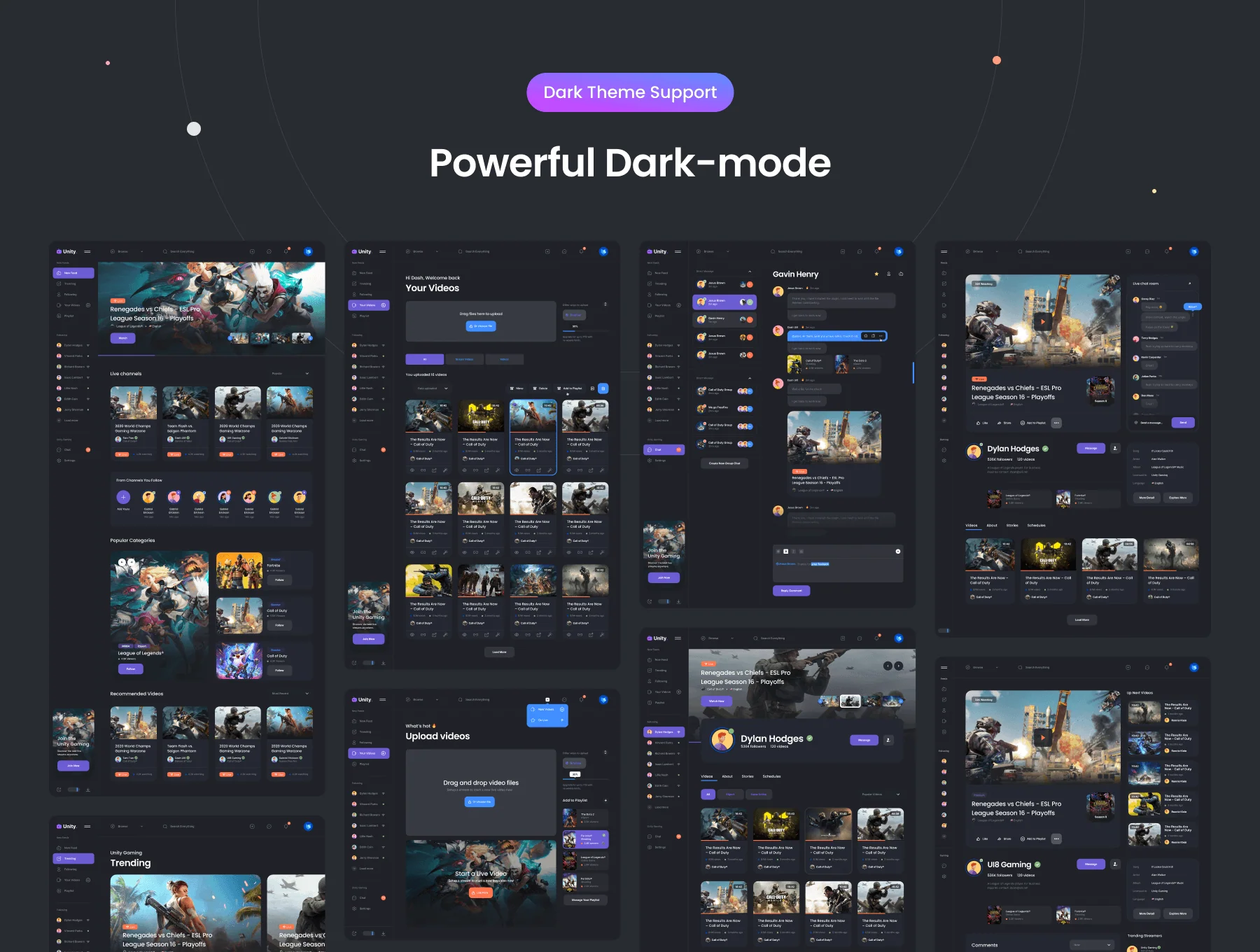 Unity Dashboard Kit — Gaming 🎮 2