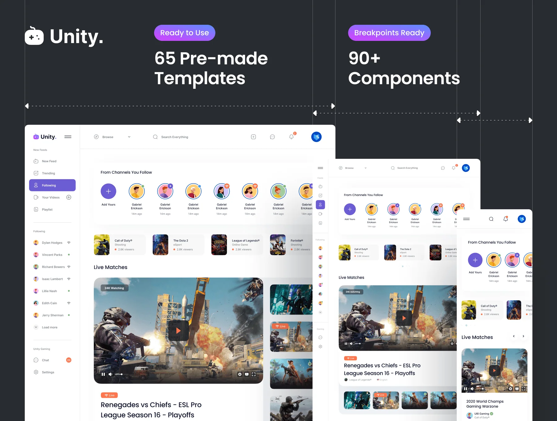 Unity Dashboard Kit — Gaming 🎮 4