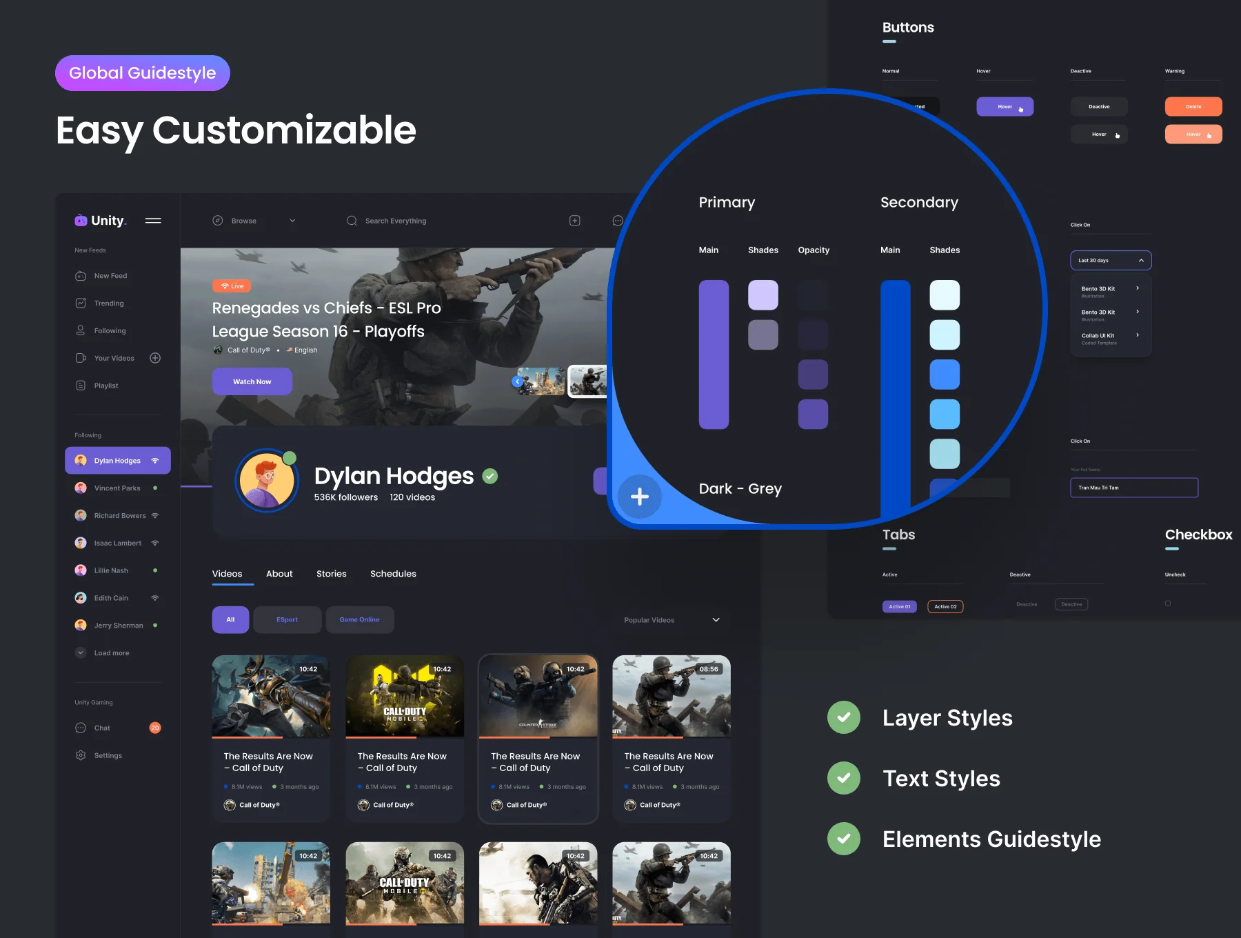 Unity Dashboard Kit — Gaming 🎮 7