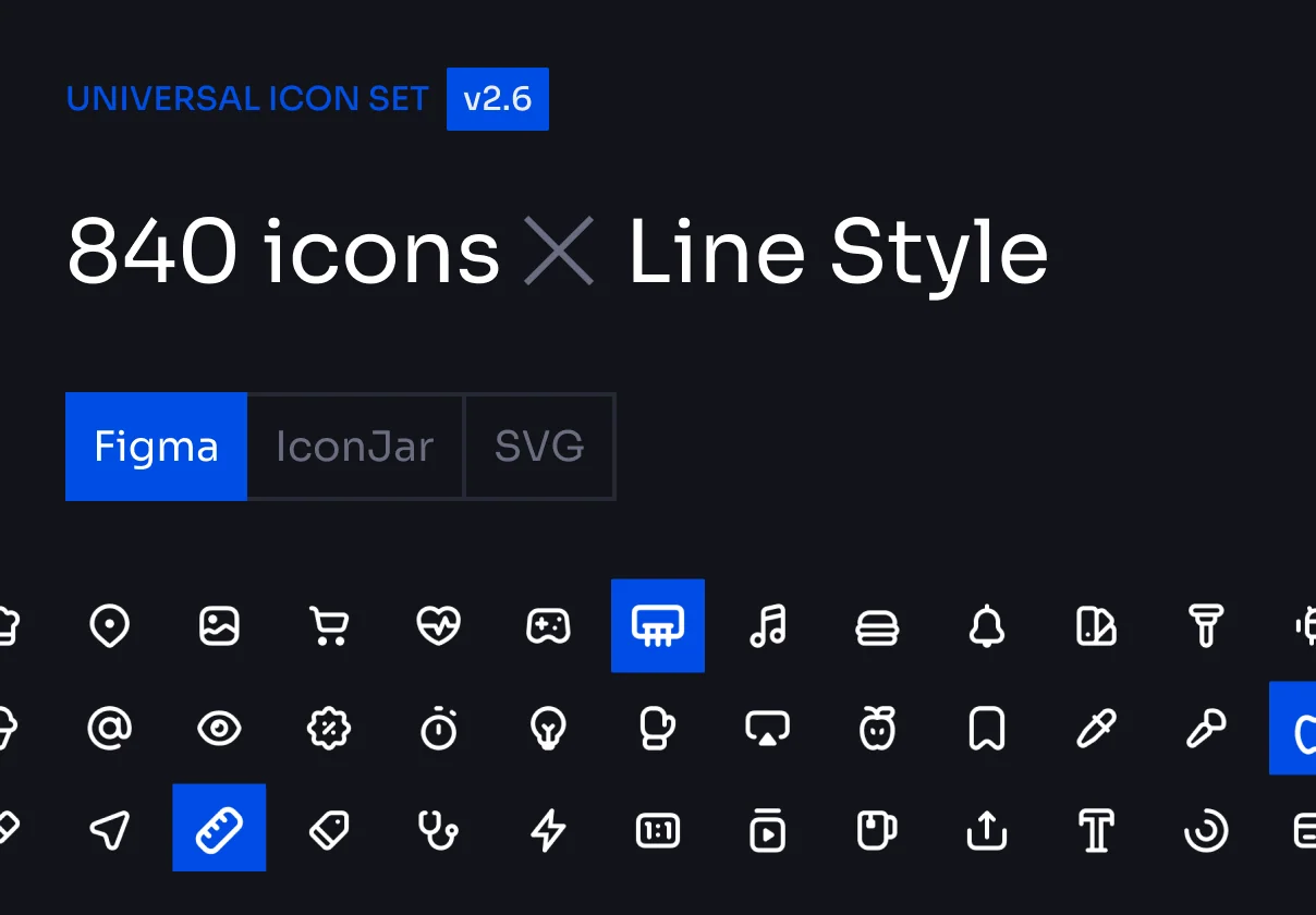 Universal Icon Set v2.6 | Line Style