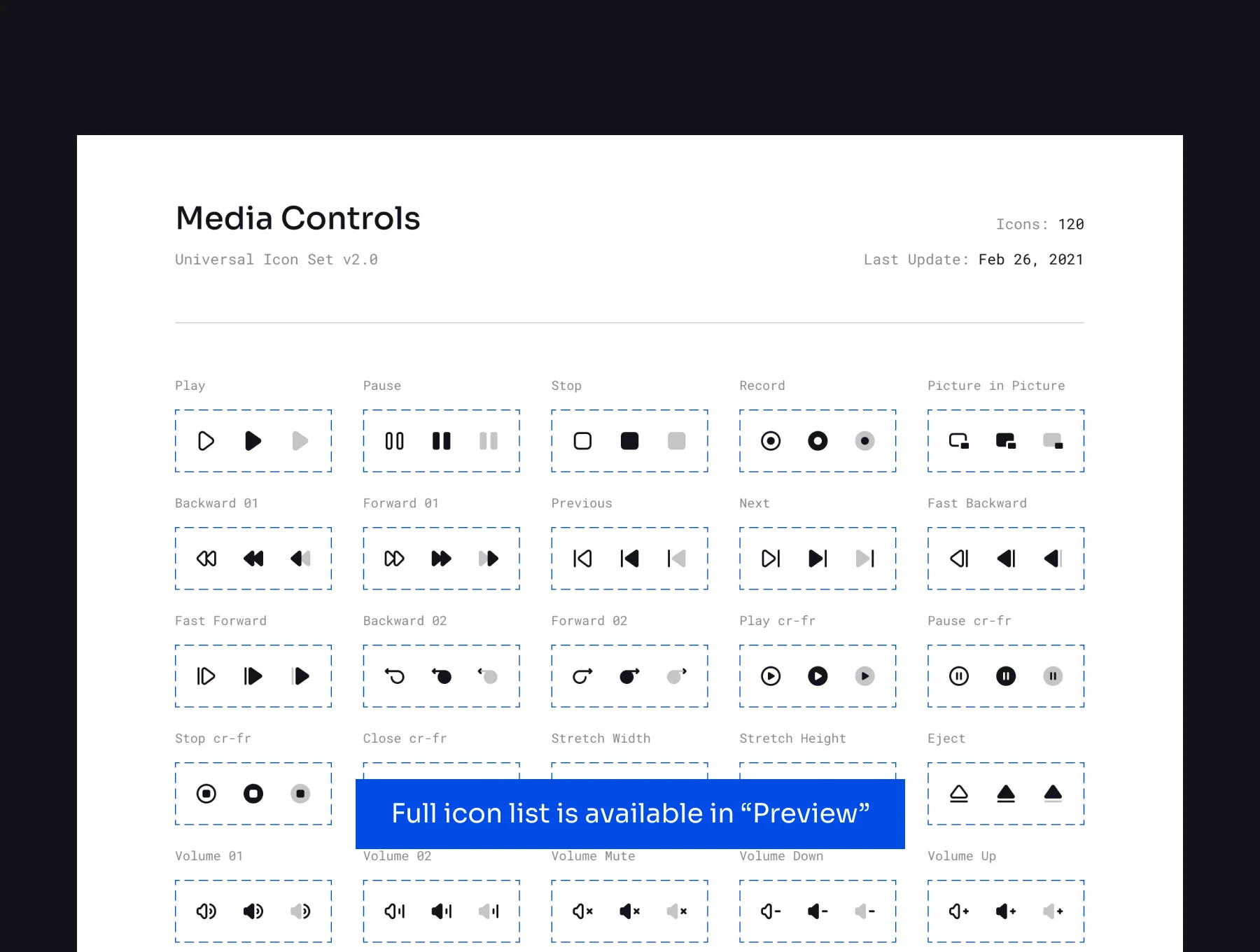 Media Controls Icon Set 8