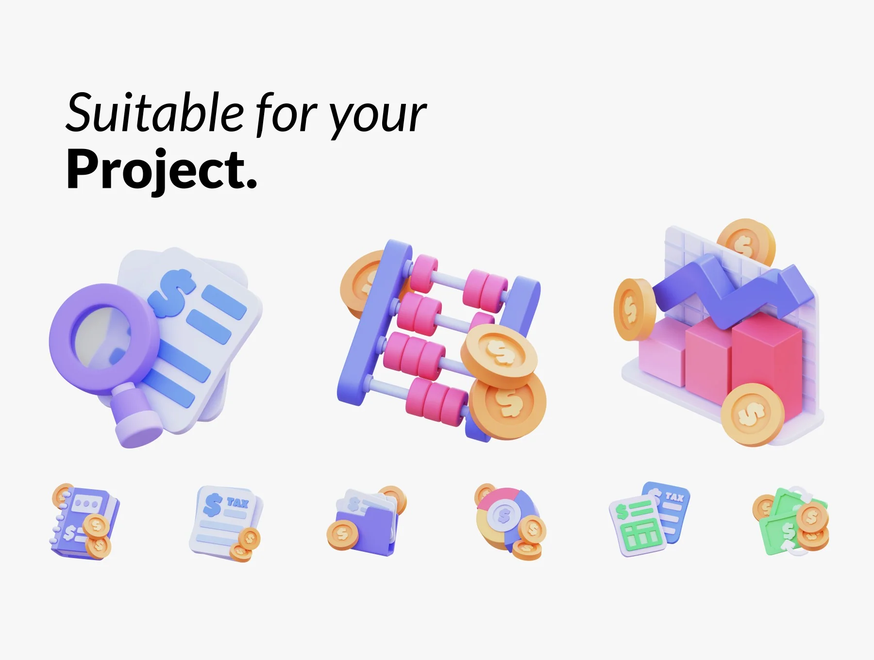 Unixx - Business Accounting 3D Icon Set 3