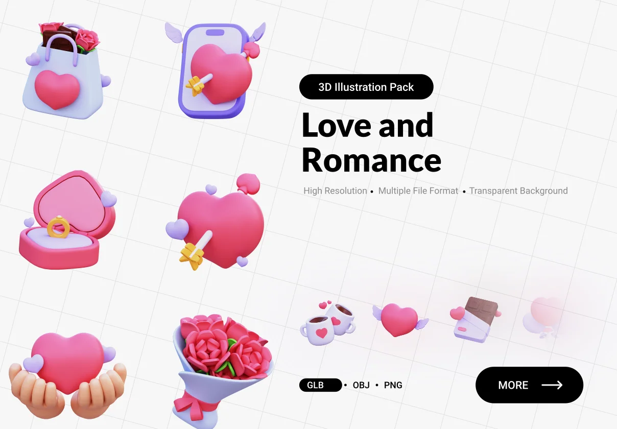 Unixx - Love and Romance 3D Illustratiion