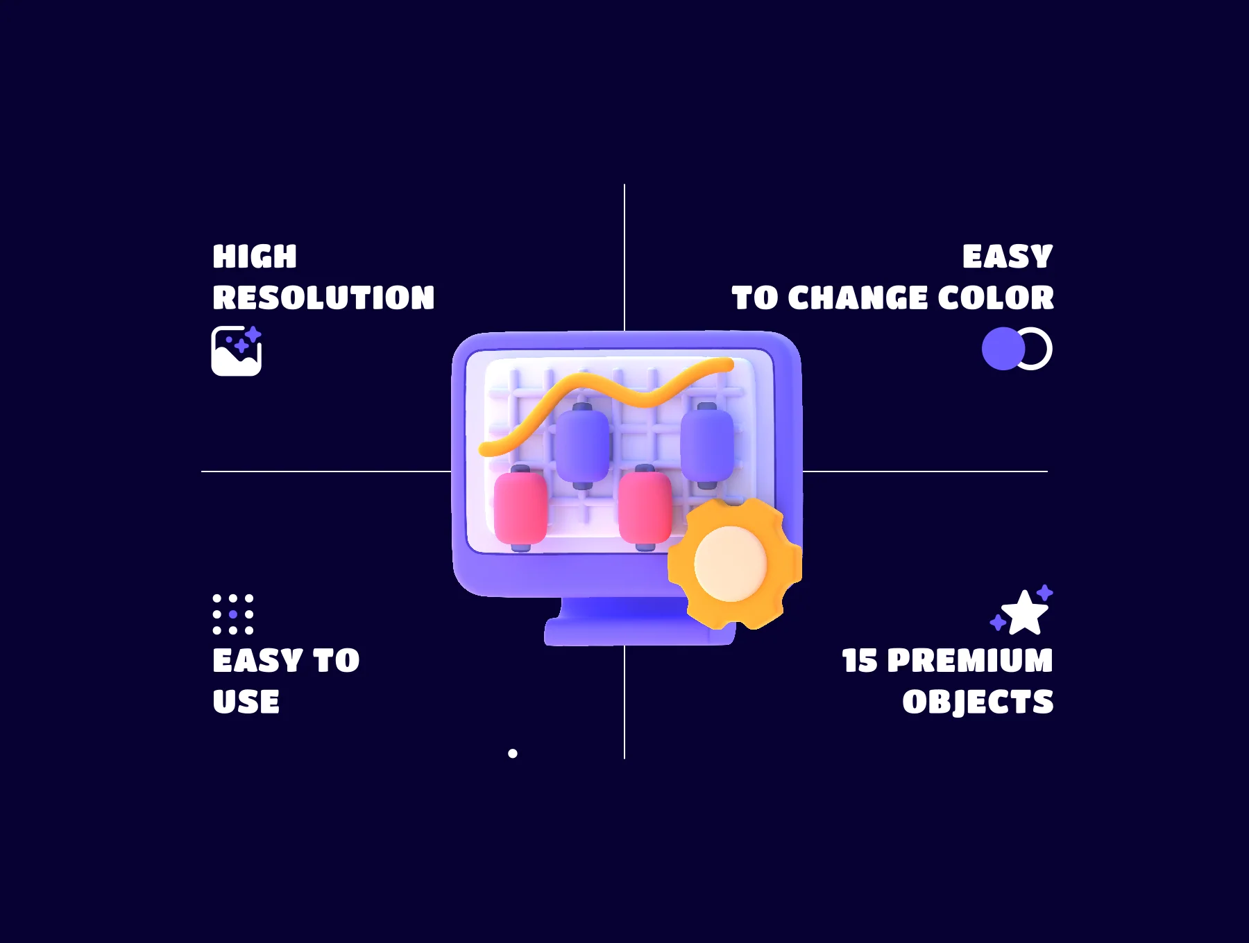 UNIXX - Stock Market Element 3D 2