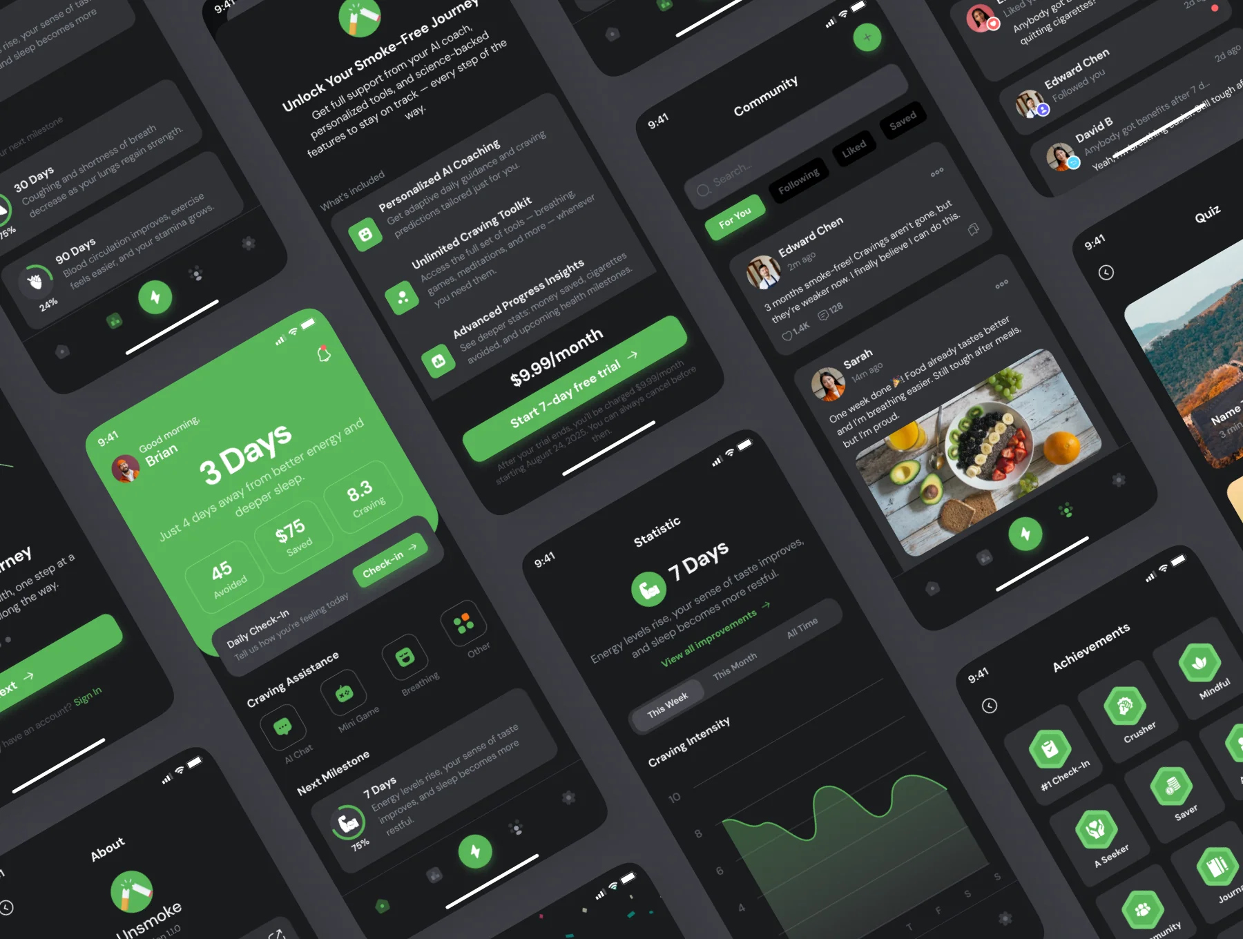 Unsmoke - Quit Smoking & Wellness Mobile UI Kit 5