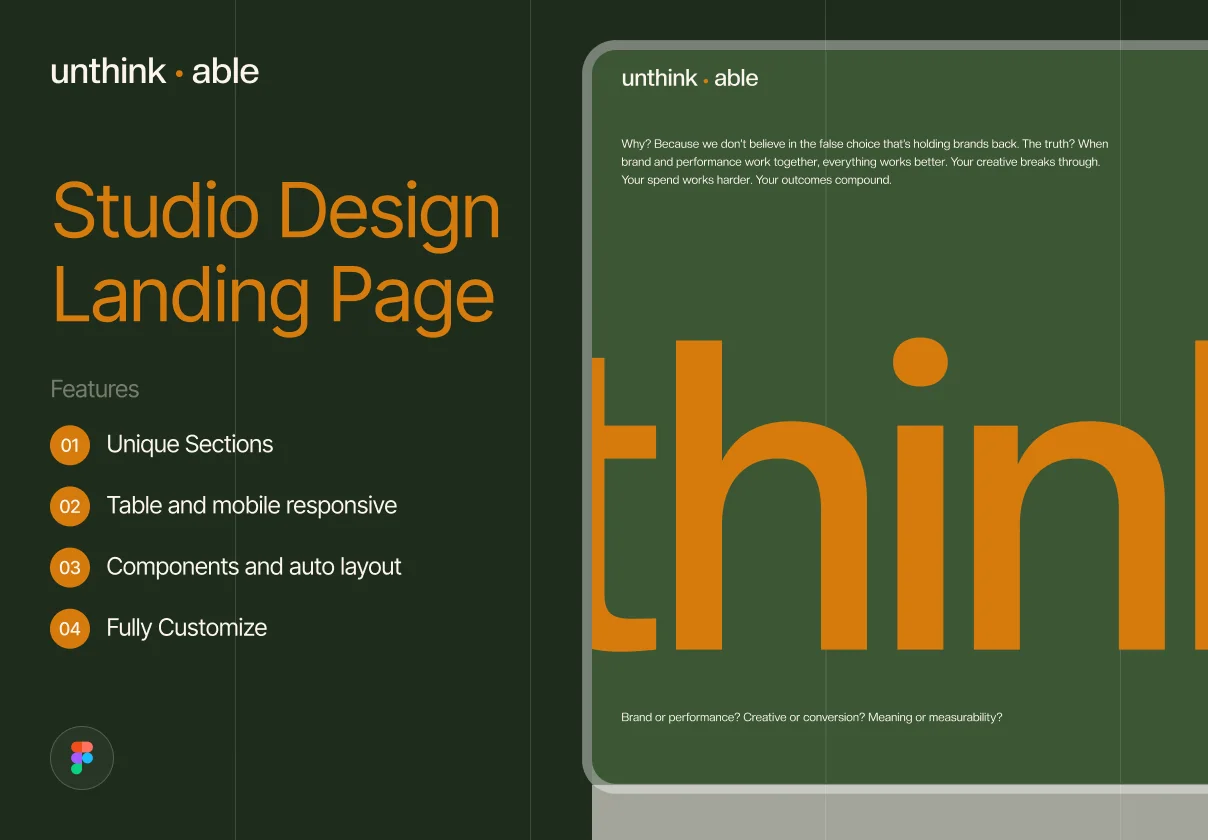 Unthinkable - Studio Design Landing Page