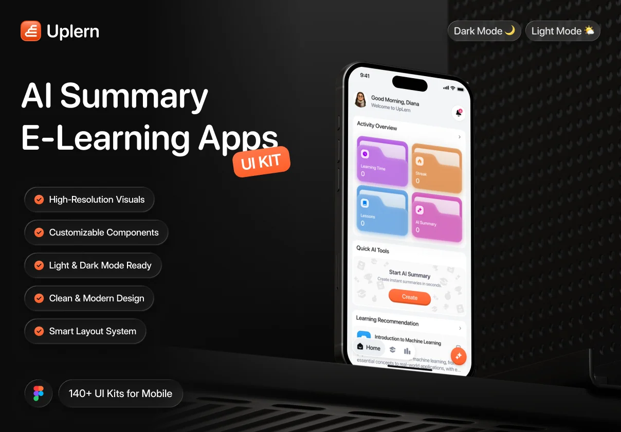 Uplern — AI Summary E‑Learning Apps UI KIT