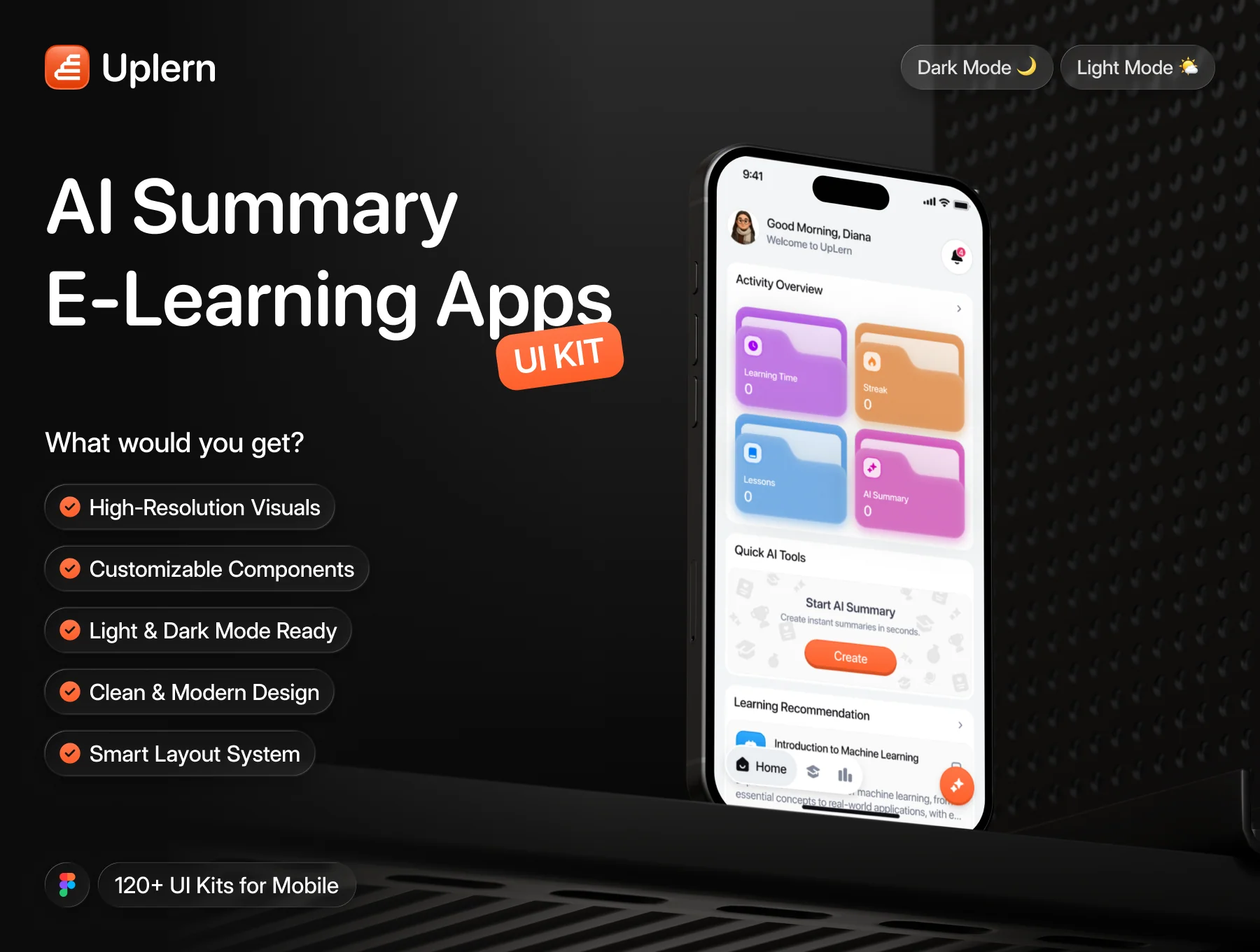Uplern — AI Summary E‑Learning Apps UI KIT