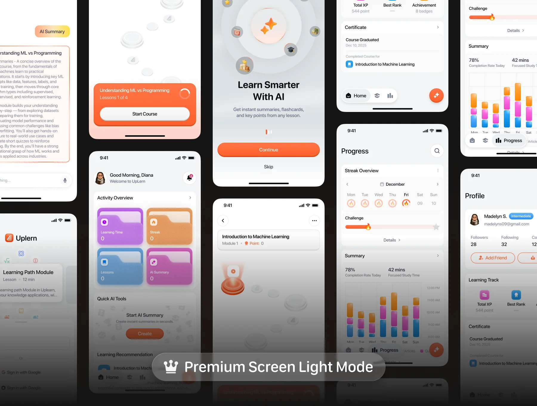 Uplern — AI Summary E‑Learning Apps UI KIT 4