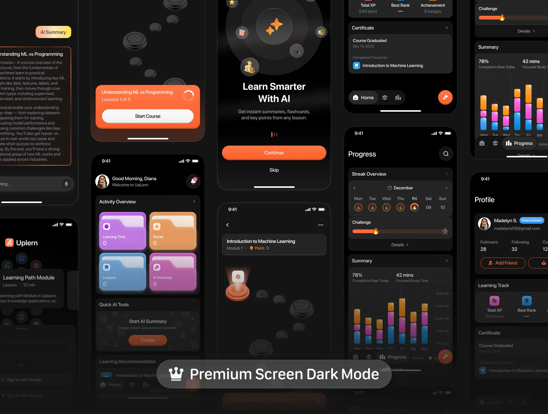 Uplern — AI Summary E‑Learning Apps UI KIT 5