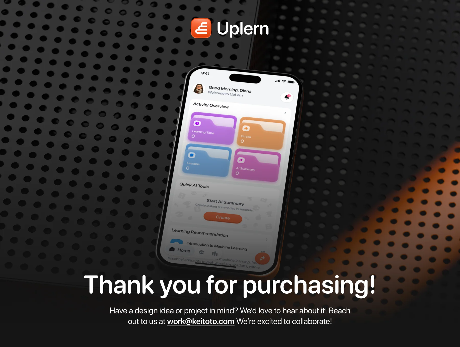 Uplern — AI Summary E‑Learning Apps UI KIT 6
