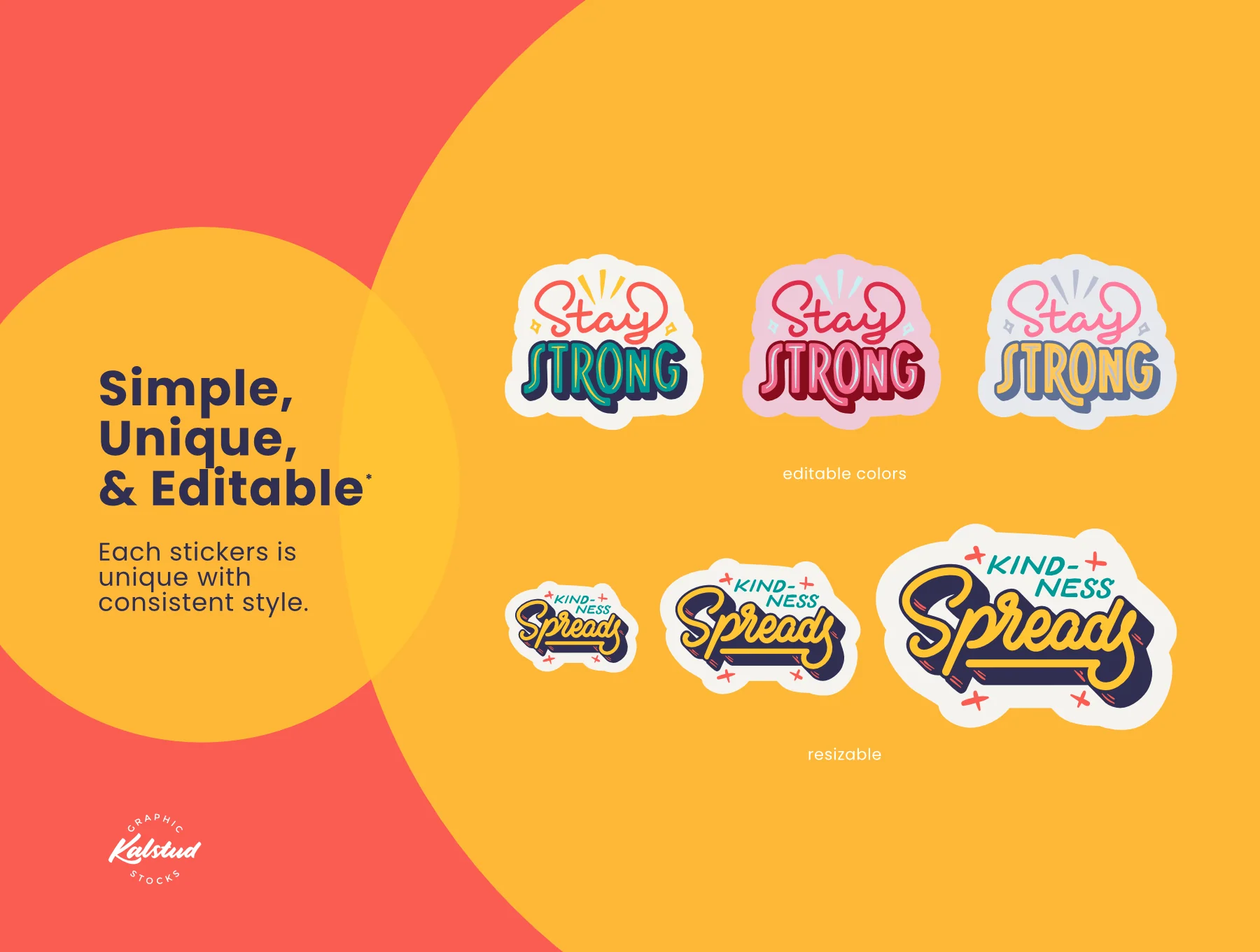 Uplifting Lettering Stickers: Spread Positivity 2