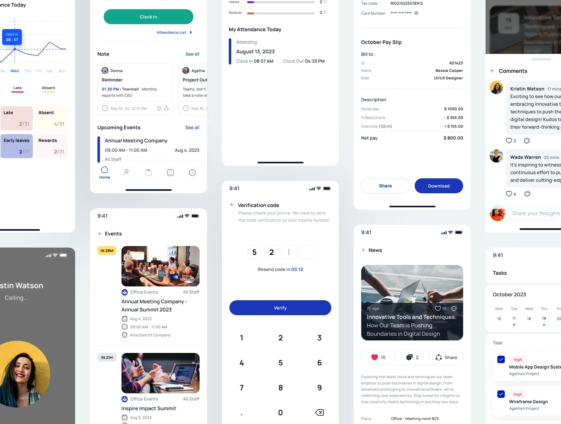 Upsen - HR Management App UI Kit 2