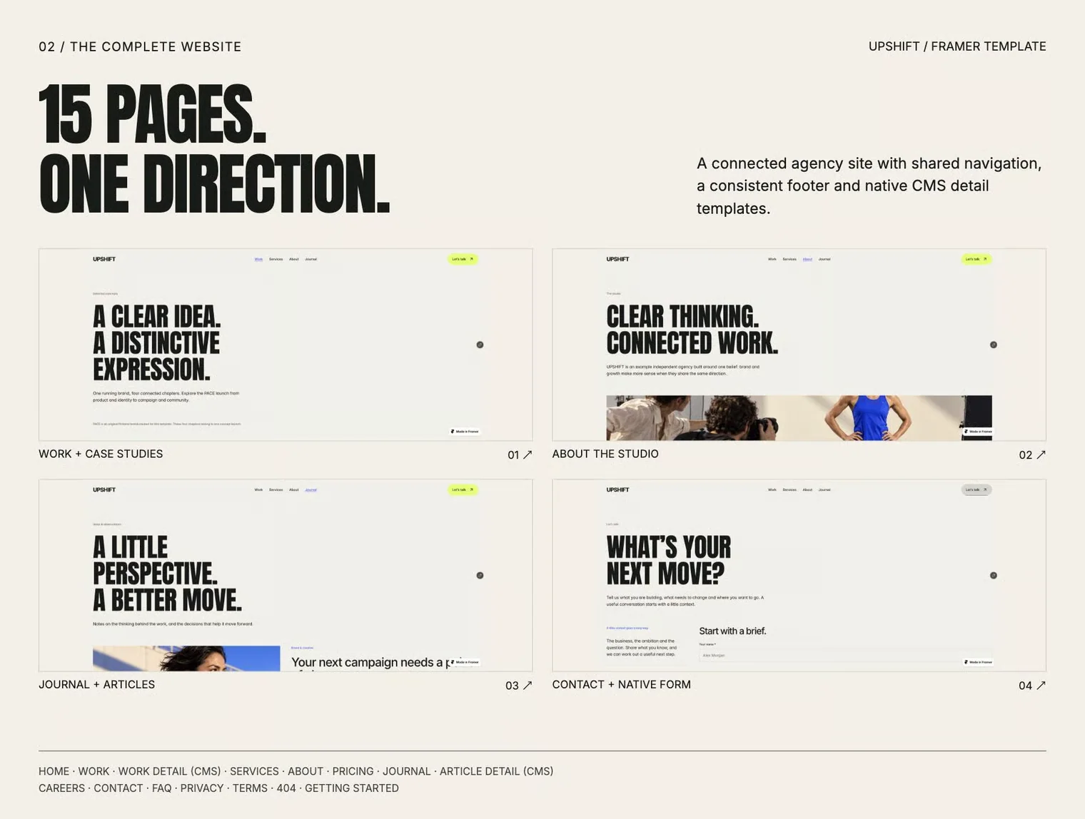 UPSHIFT Studio — Agency Framer Template 2